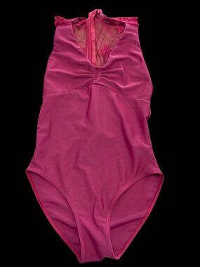 Red Dance Bodysuit w/ Lace Back Panel